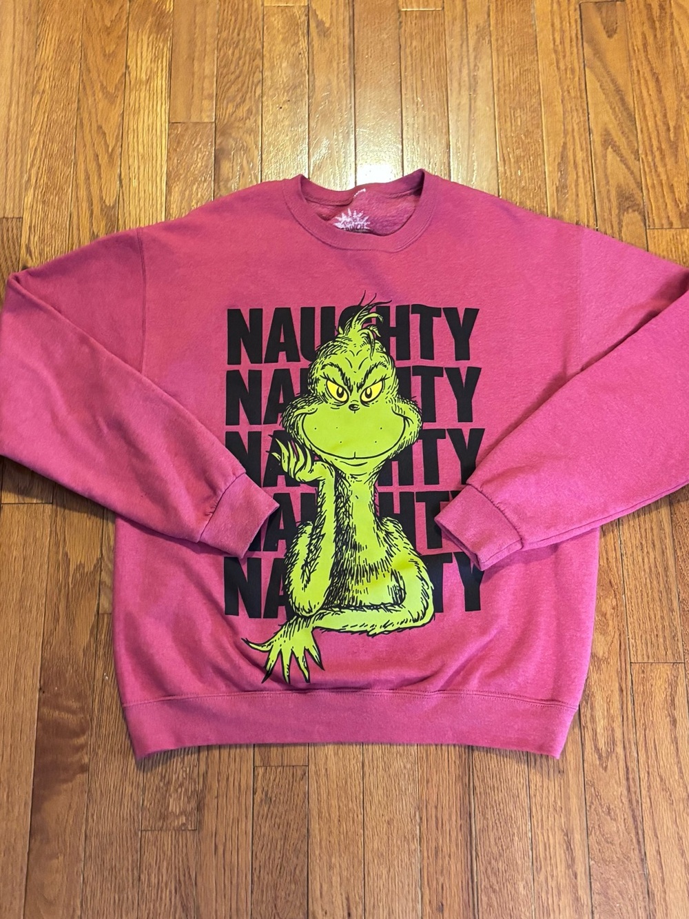 The Grinch Red Fleece Pullover Sweatshirt Men's M Graphic Christmas Crew Neck